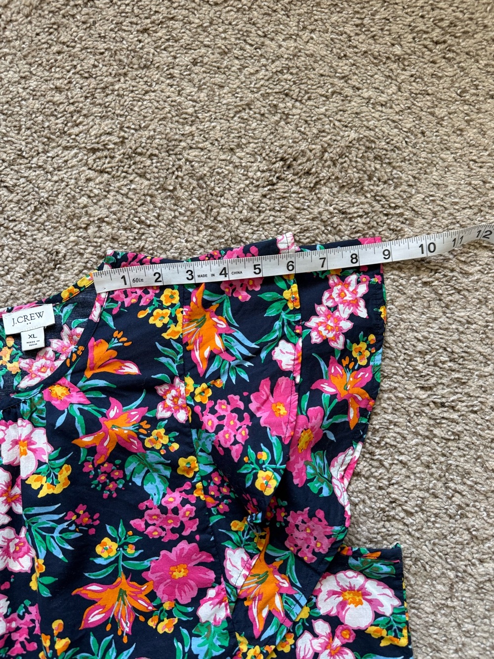 NWOT J. Crew Floral Flutter Sleeve Blouse | XL - Picture 6 of 9